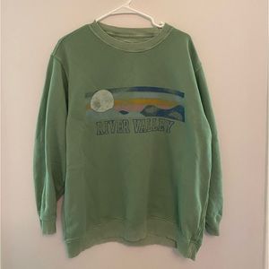 Aerie “River Valley” French Terry Sweatshirt Green NWOT